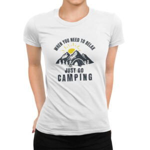 дамска тениска с щампа just go camping