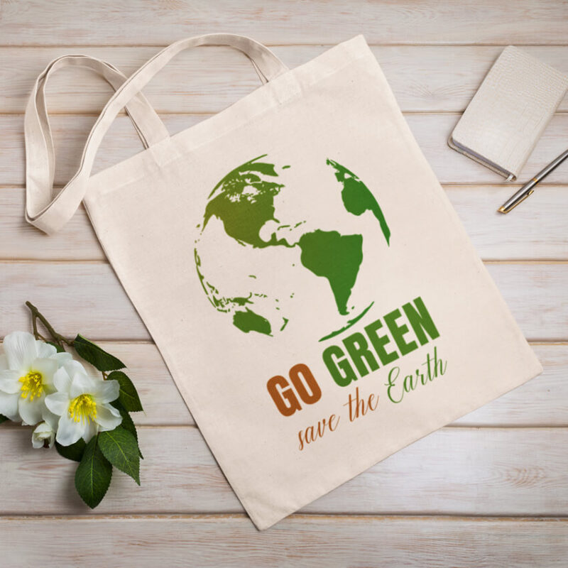 еко чанта go green памучна торбичка за пазар