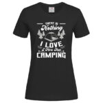 дамска тениска с надпис i love camping