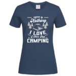 дамска тениска с надпис i love camping