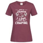 дамска тениска с надпис i love camping