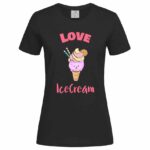 дамска тениска с щампа love icecream