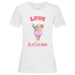 дамска тениска с щампа love icecream