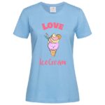 дамска тениска с щампа love icecream