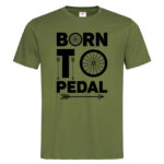 мъжка тениска с надпис born to pedal