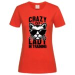 дамска тениска с щампа crazy cat lady