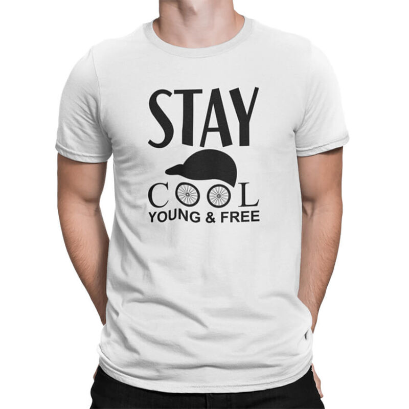 мъжка тениска с надпис stay cool