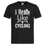 мъжка тениска с надпис I really like cycling