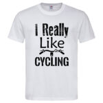 мъжка тениска с надпис I really like cycling