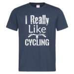 мъжка тениска с надпис I really like cycling