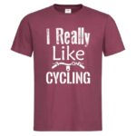 мъжка тениска с надпис I really like cycling