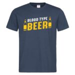 мъжка тениска с надпис за бира blood type beer