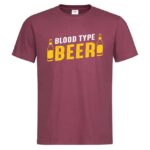 мъжка тениска с надпис за бира blood type beer