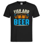 мъжка тениска с надпис fish and beer