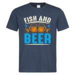 мъжка тениска с надпис fish and beer