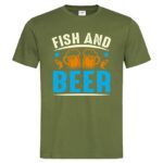 мъжка тениска с надпис fish and beer