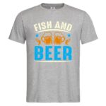 мъжка тениска с надпис fish and beer