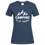 дамска тениска camping is my therapy тениски с надписи