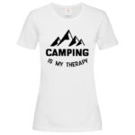 дамска тениска camping is my therapy тениски с надписи