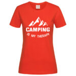 дамска тениска camping is my therapy тениски с надписи