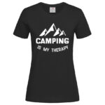 дамска тениска camping is my therapy тениски с надписи