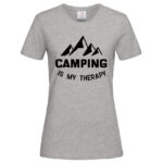 дамска тениска camping is my therapy тениски с надписи