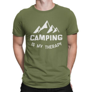 мъжка тениска camping is my therapy тениски с надписи