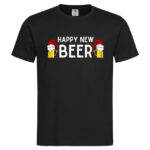 мъжка тениска с надпис happy new beer коледни тениски