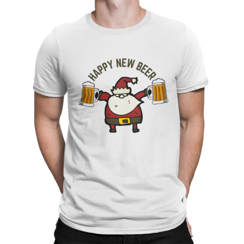 мъжка тениска с щампа santa beer коледни тениски