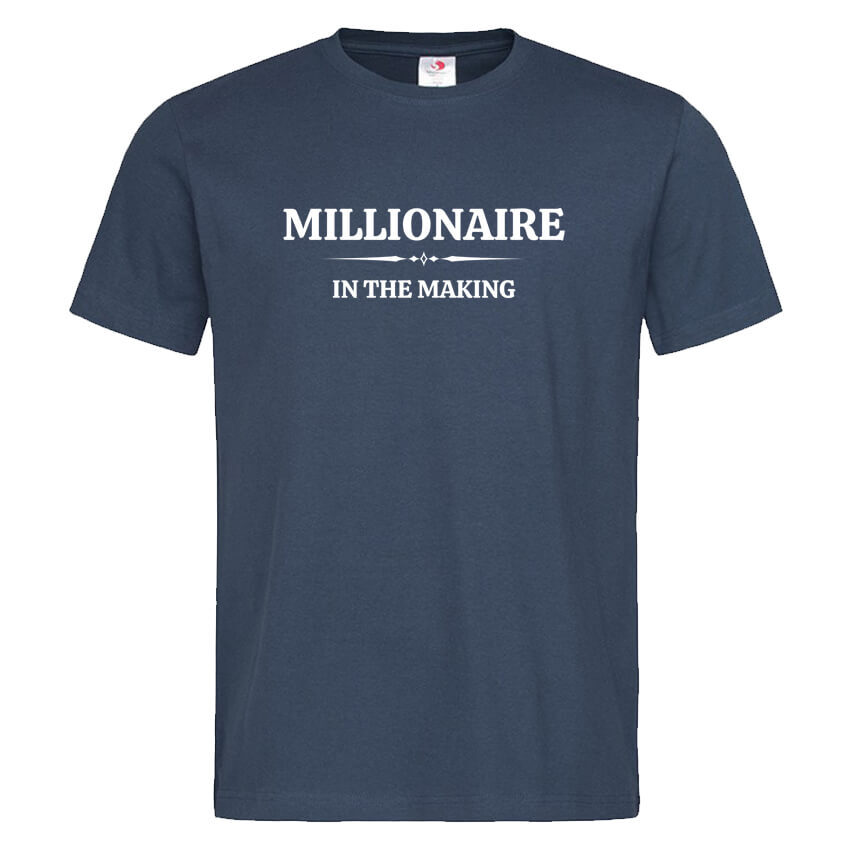 мъжка тениска с надпис millionaire мотивационни тениски