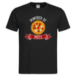 мъжка тениска с щампа powered by pizza