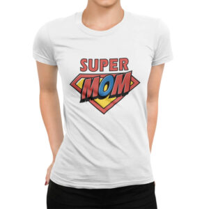 дамска тениска с щампа super mom