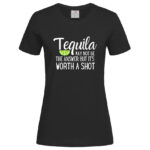 дамска тениска с надпис tequila