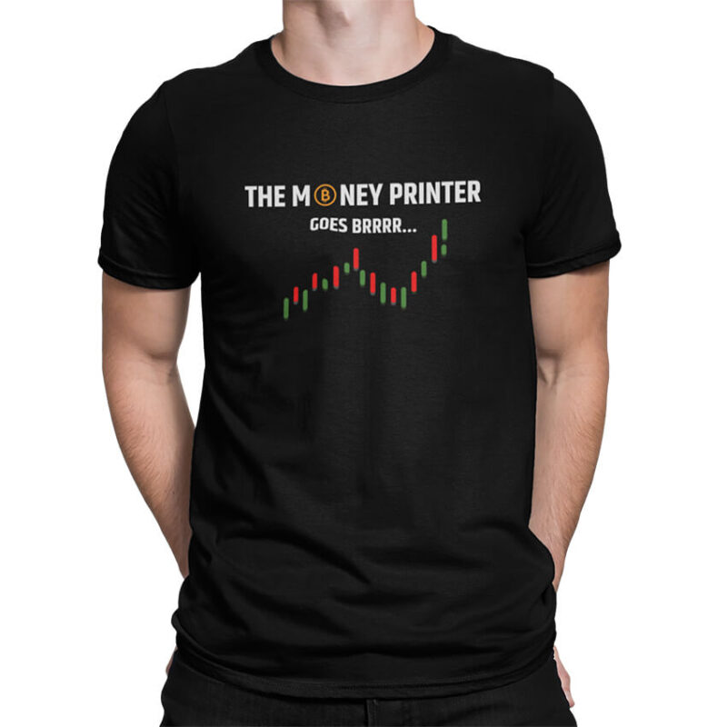 мъжка тениска с надпис the money printer