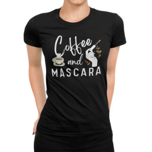 дамска тениска с щампа coffee and mascara