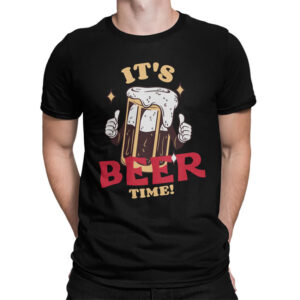 мъжка тениска с щампа beer time