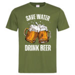 мъжка тениска с щампа save water drink beer