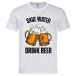 мъжка тениска с щампа save water drink beer