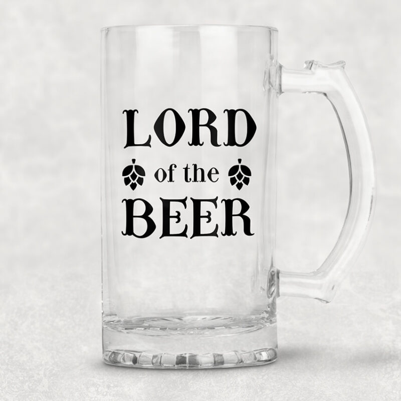 халба за бира с надпис lord of the beer класическа