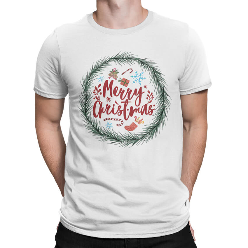 Мъжка Тениска Christmas Wreath