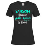 дамска тениска с щампа avada sarcasm