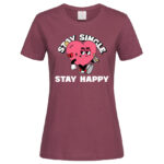 дамска тениска с щампа stay happy