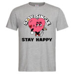 мъжка тениска с щампа stay happy