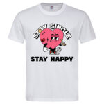 мъжка тениска с щампа stay happy