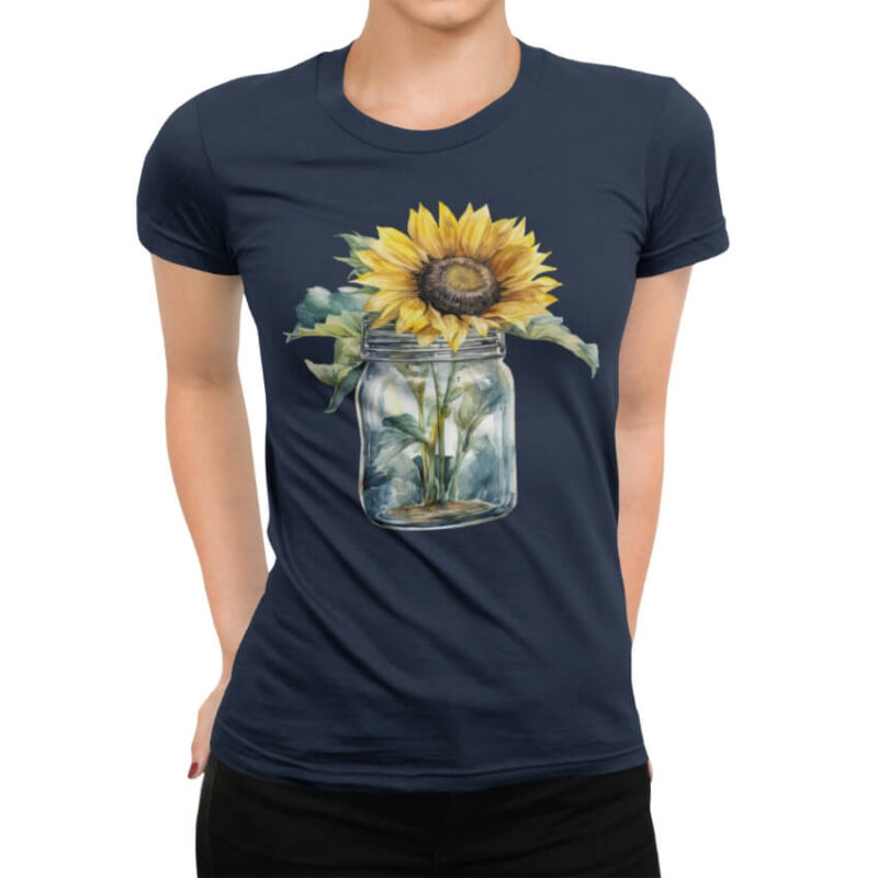 дамска тениска с щампа vintage sunflower