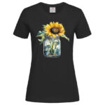 дамска тениска с щампа vintage sunflower