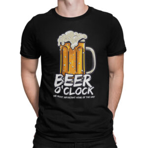 мъжка тениска с щампа beer o'clock