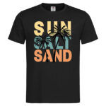 мъжка тениска с надпис sun sea salt