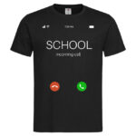 мъжка тениска с надпис school is calling