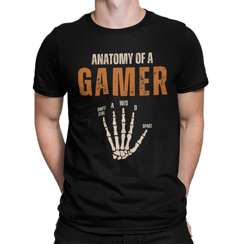 мъжка тениска с щампа anatomy of a gamer